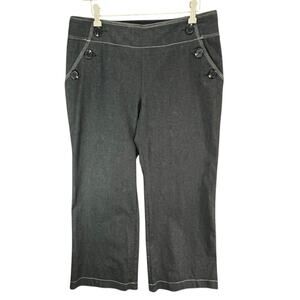 Robert Louis Y2K Jeans Womens 12 Black Chambray Wide Leg Utilitarian Retro Pants